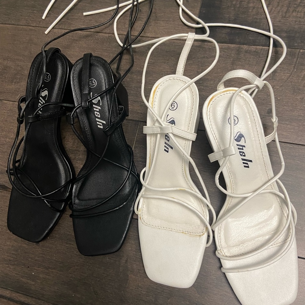 Heeled sandals in both sizes 6.5 & 6